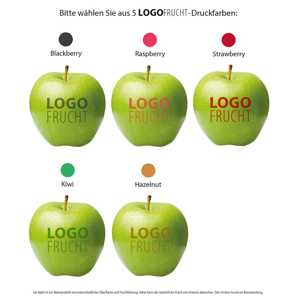 Apfel grün "Lupe" mit Apfelblatt