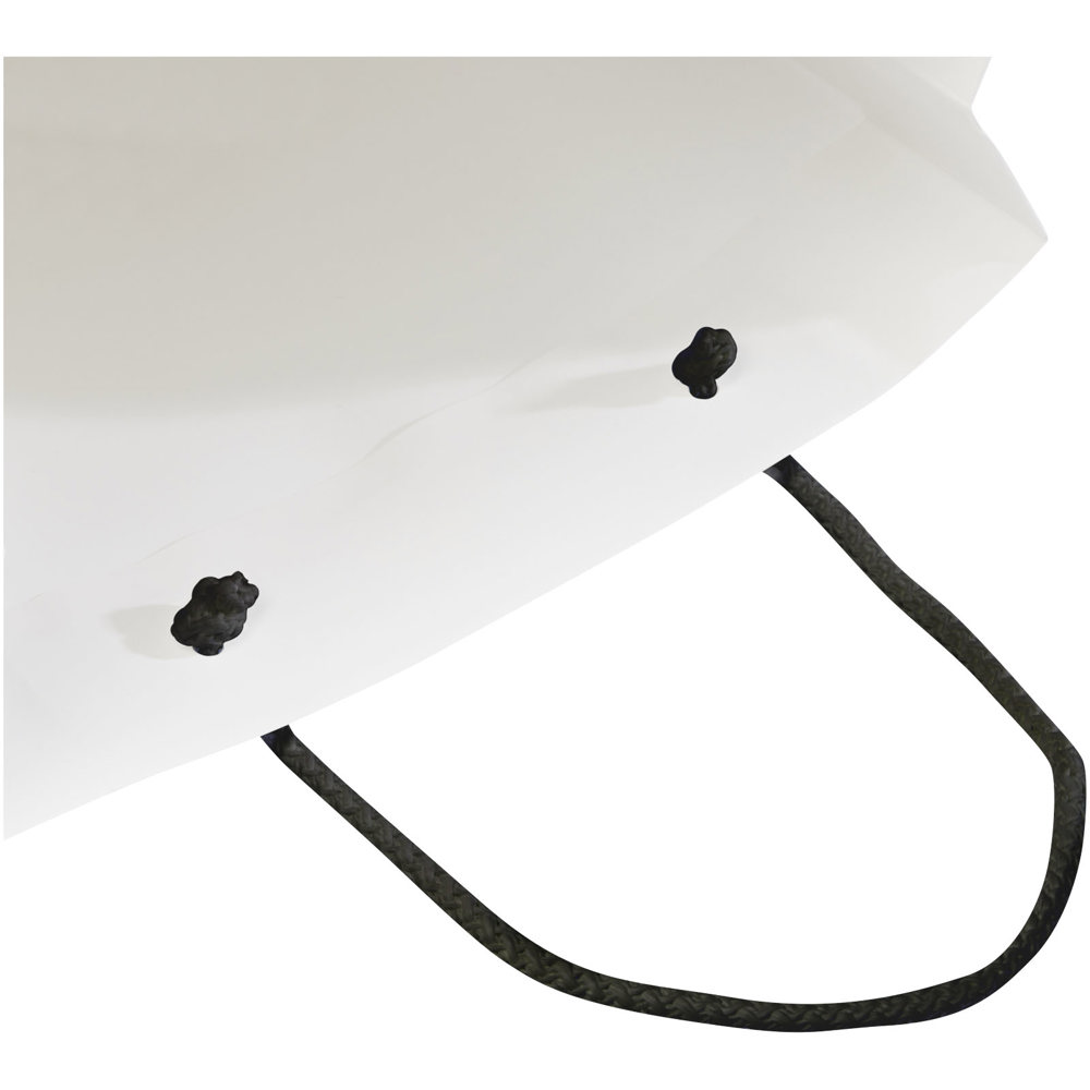 Handgefertigte 170 g/m² Integra-Papiertüte mit Kunststoff Kordelgriffen – 24 × 9 × 36 cm