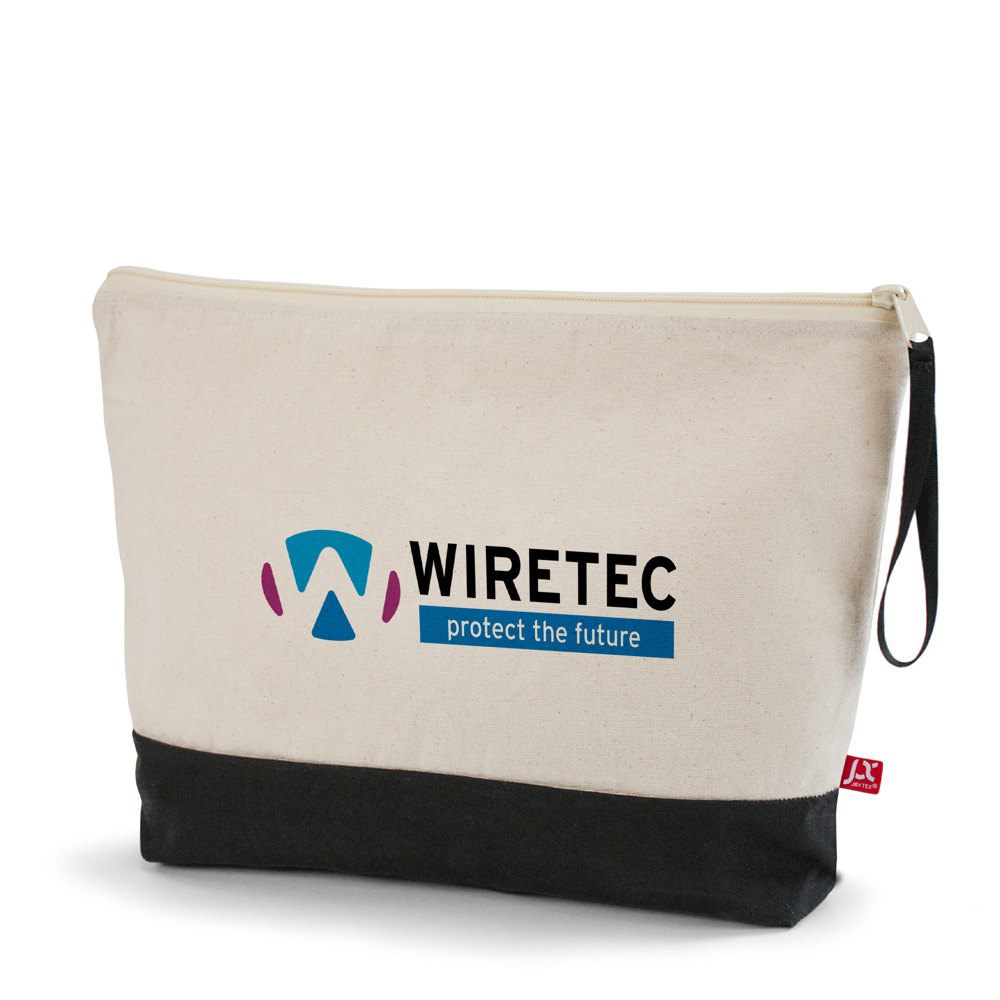 HEIDELBERG – Canvas-Reißverschlusstasche mit Kontrastboden und Trageschlaufe