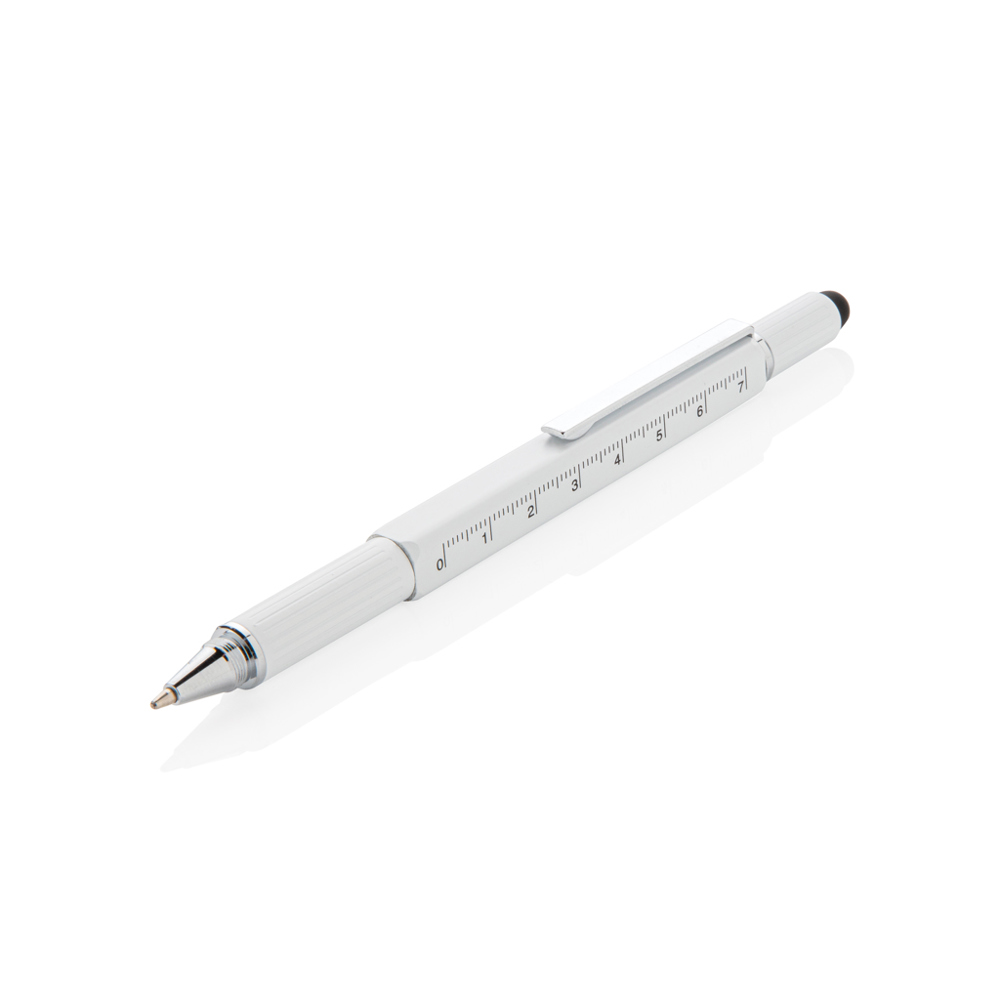 5-in-1 Aluminium Tool-Stift - weiß (± PMS White)