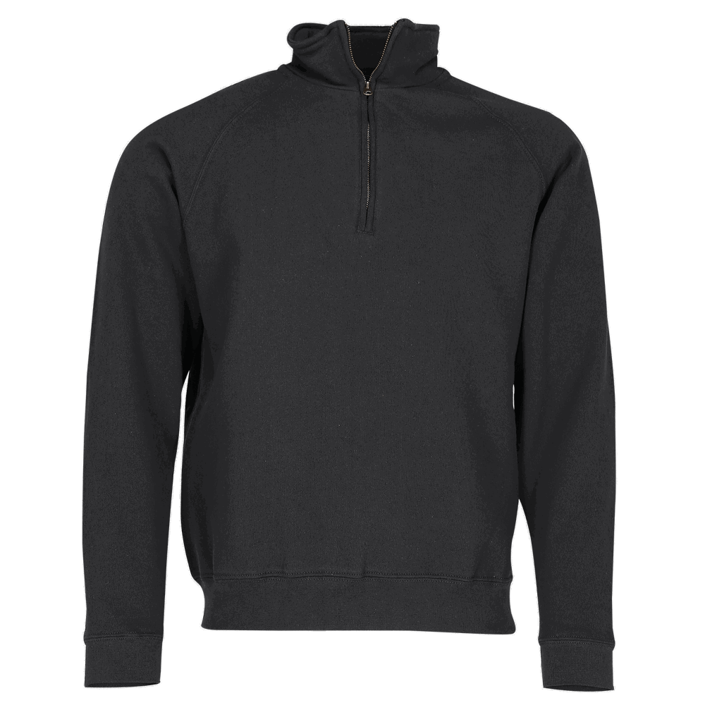 621140 - Classic Zip Neck Sweat - Schwarz