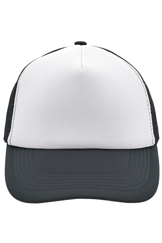 5 Panel Polyester Mesh Cap - White/graphite (ca. Pantone whiteC
432C)