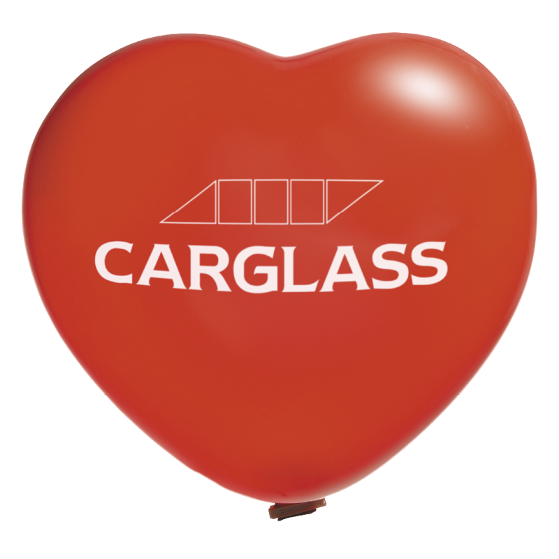 Bedruckte Riesenballons Herzform Ø 90 cm 