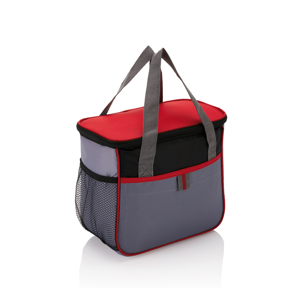 Basic Kühltasche - rot, grau (± PMS 200/ ± PMS Cool Grey 8)