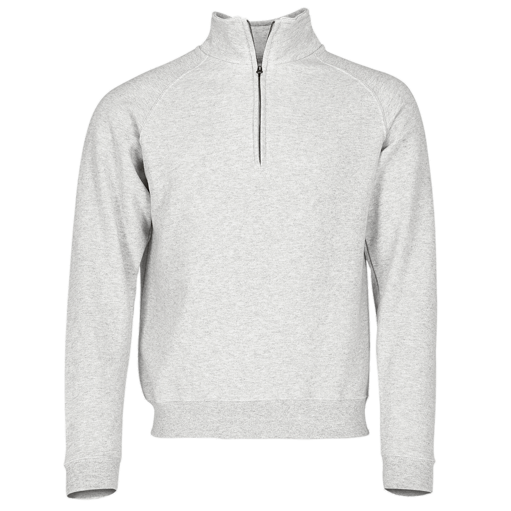 621140 - Classic Zip Neck Sweat - graumeliert