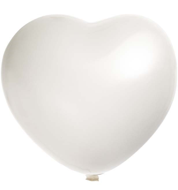 Bedruckte Riesenballons Herzform Ø 65 cm - Weiss (6001) Pastel