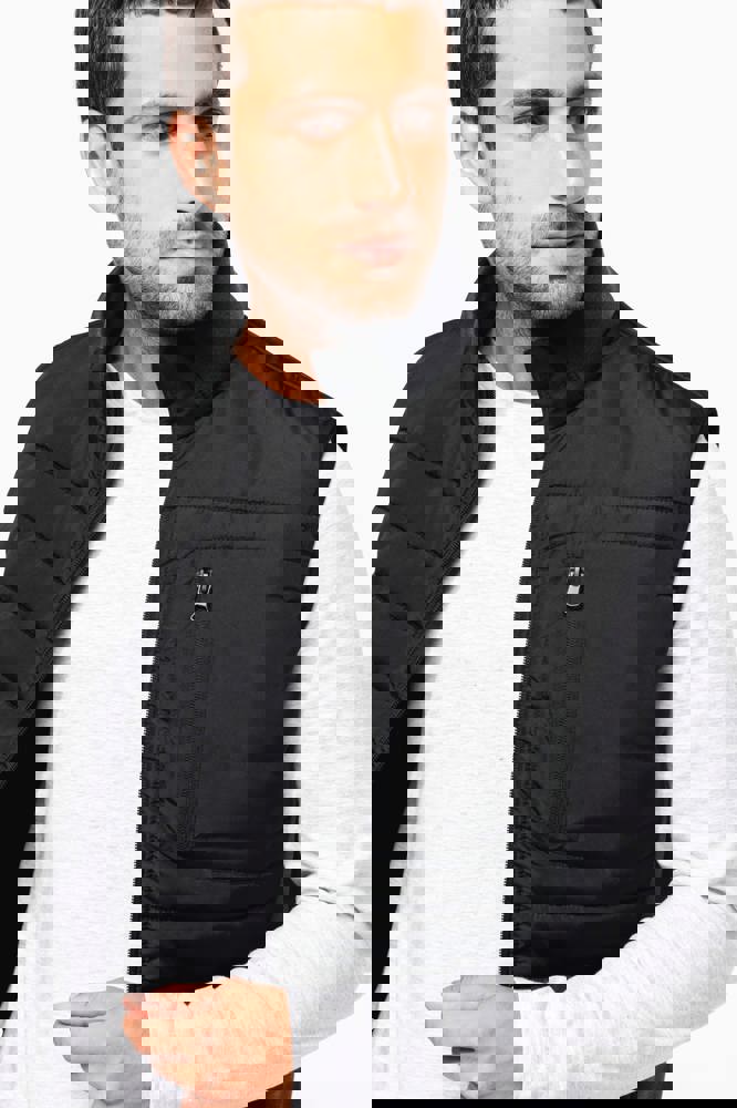 K6170 - Bodywarmer aus zwei Materialien für Herren