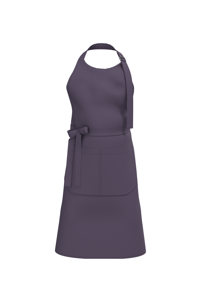 K8007 - Bio-Baumwolle Schürze mit Tasche - Deep Plum