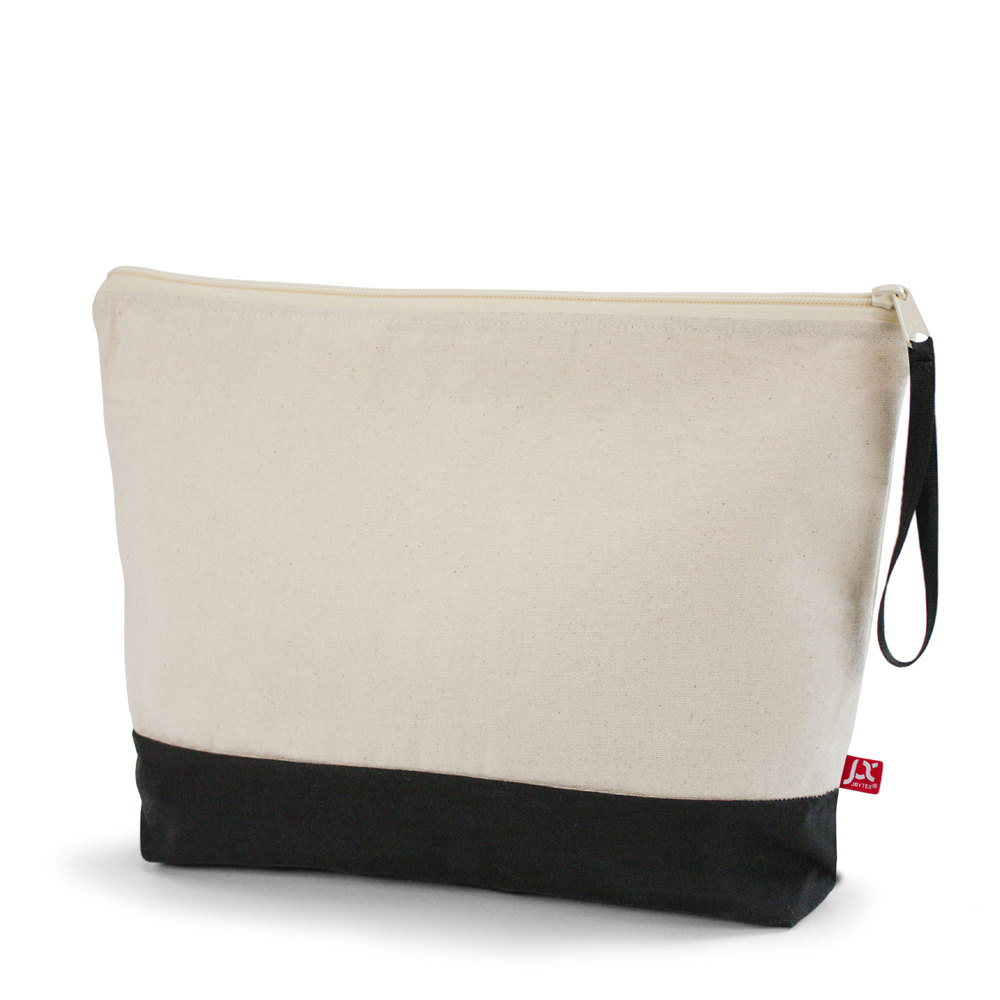 HEIDELBERG – Canvas-Reißverschlusstasche mit Kontrastboden und Trageschlaufe