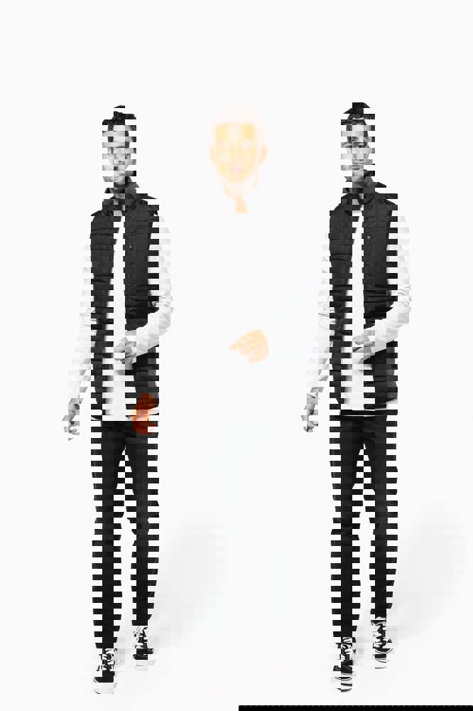 K6170 - Bodywarmer aus zwei Materialien für Herren