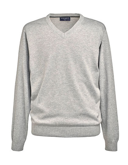 Brook Taverner - Men´s V-Neck Jumper Boston - Silver