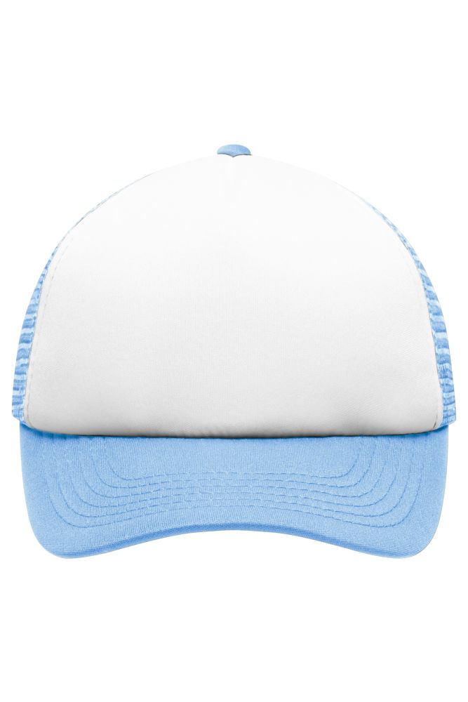 5 Panel Polyester Mesh Cap for Kids - White/light-blue (ca. Pantone white
2915C)