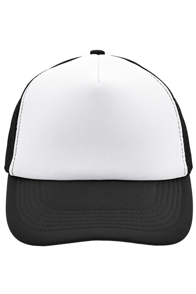 5 Panel Polyester Mesh Cap - White/black (ca. Pantone white
blackC)