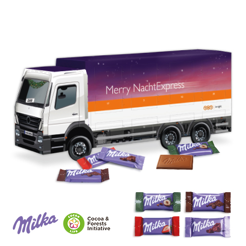 3D Adventskalender "LKW" mit Milka Schokolade