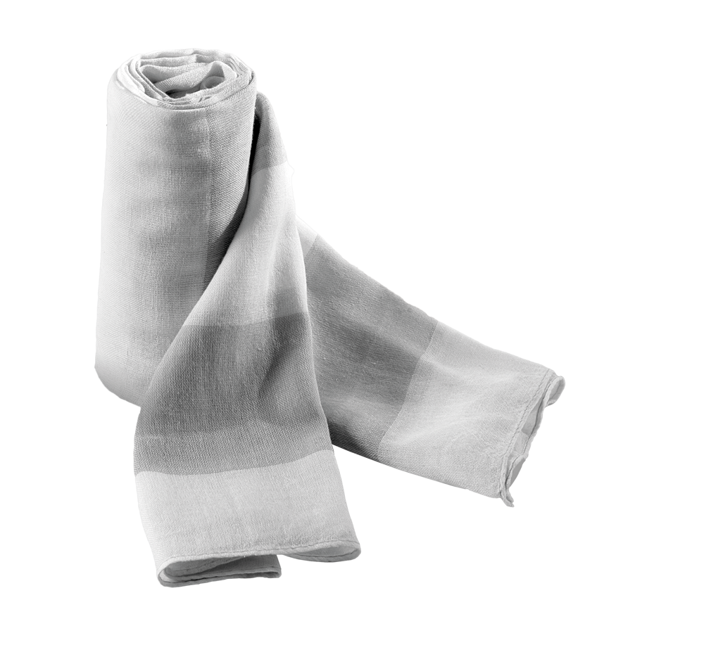 KP067 - Leichter Baumwollschal - Light Grey / White