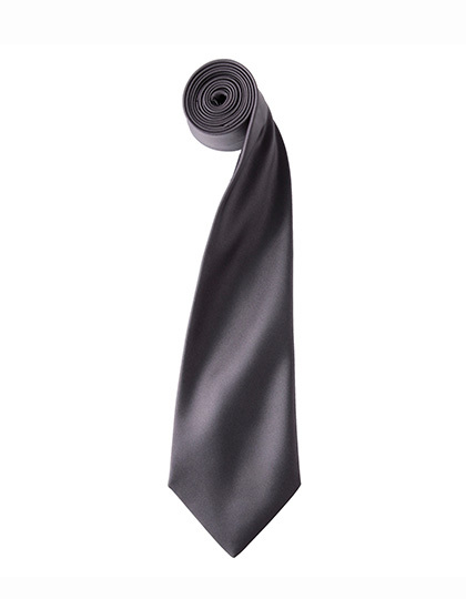 Premier Workwear - Colours Collection Satin Tie - Dark Grey