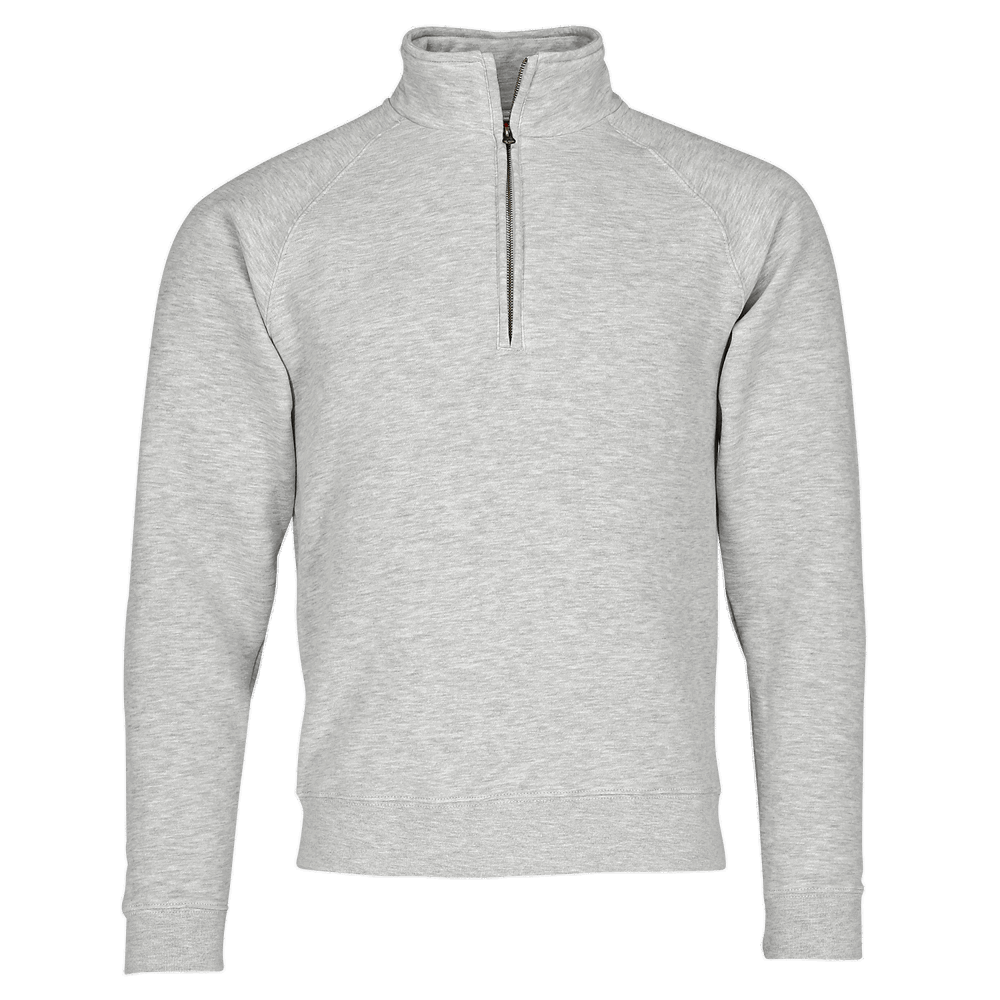 620320 - Premium Zip Neck Sweat - graumeliert