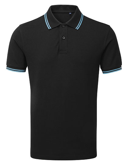 Asquith & Fox - Men´s Classic Fit Tipped Polo - Black, Turquoise