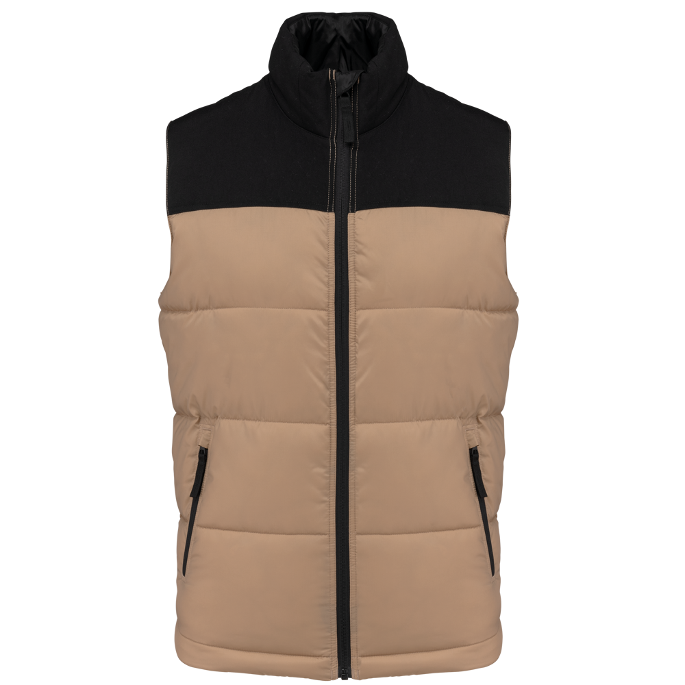 K6162 - Gesteppter Unisex-Bodywarmer in zwei Farbtönen - Wet Sand / Black