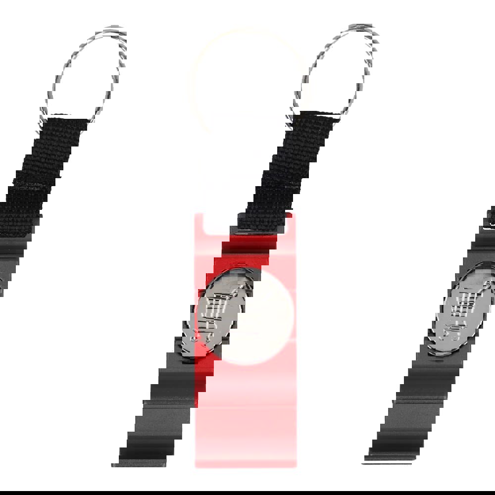 3-in-1-Flaschenöffner-Schlüsselanhänger-Einkaufswagenchip - rot